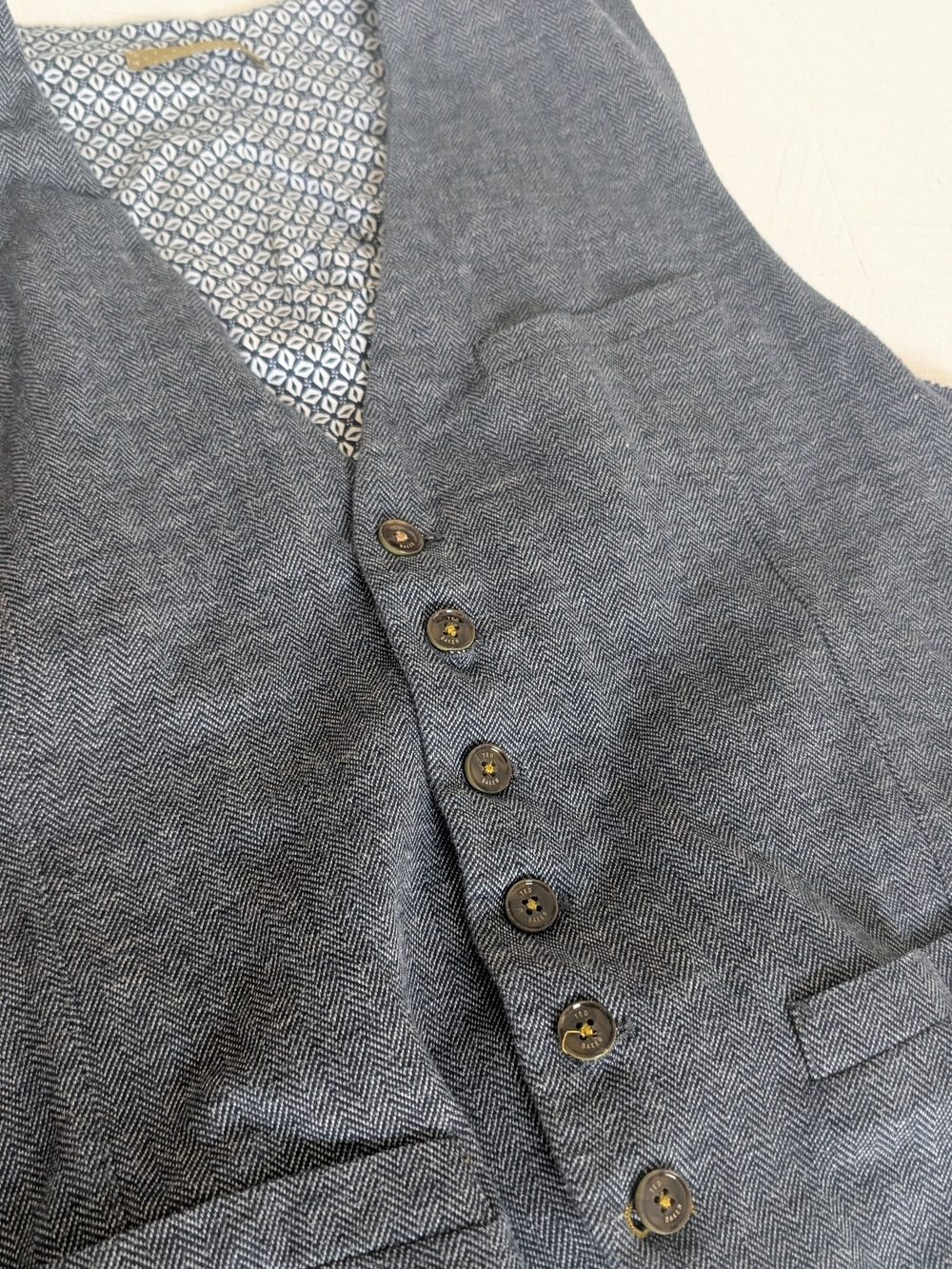 Ted Baker Navy and Gray Lined Vest - Picture 4 of 5